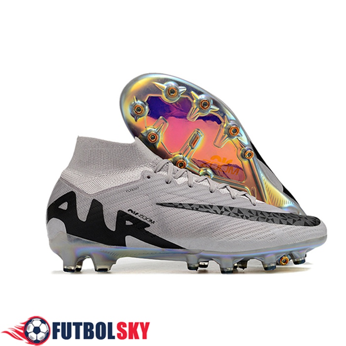 Nike Botas De Fútbol Air Zoom Mercurial Superfly IX Elite AG Gris/Negro