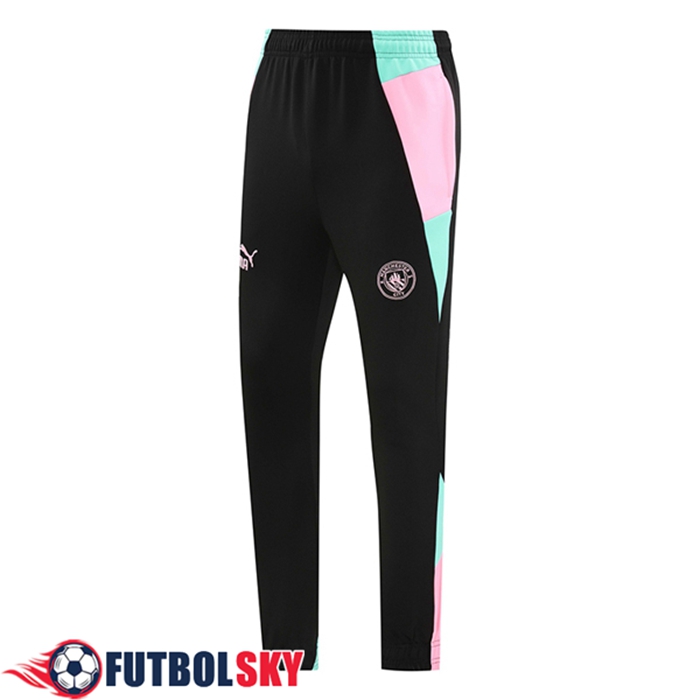 Pantalon Entrenamiento Manchester City Negro/Rosa/Verde 2024/2025