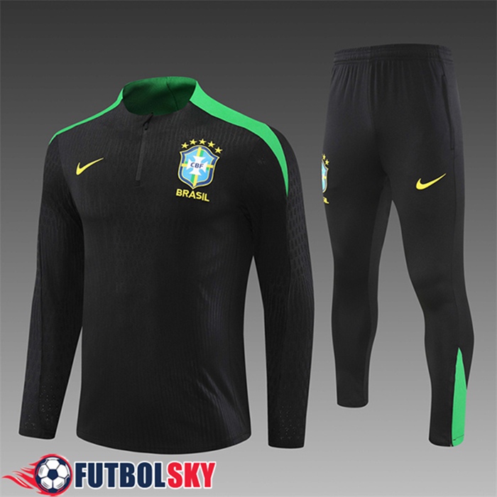 Chandal Equipos De Futbol Brasil Ninos Negro/Verde 2024/2025