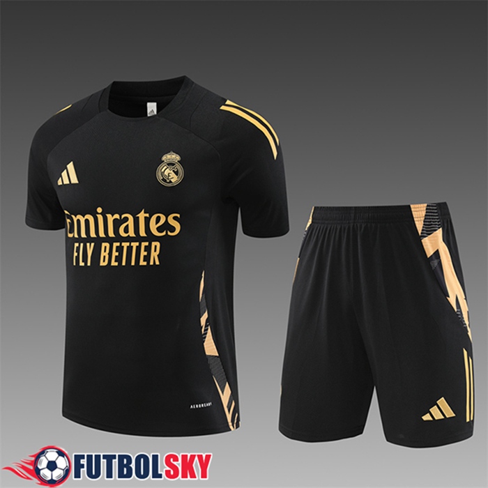 Camiseta Entrenamiento Real Madrid Ninos Negro/Amarillo 2024/2025