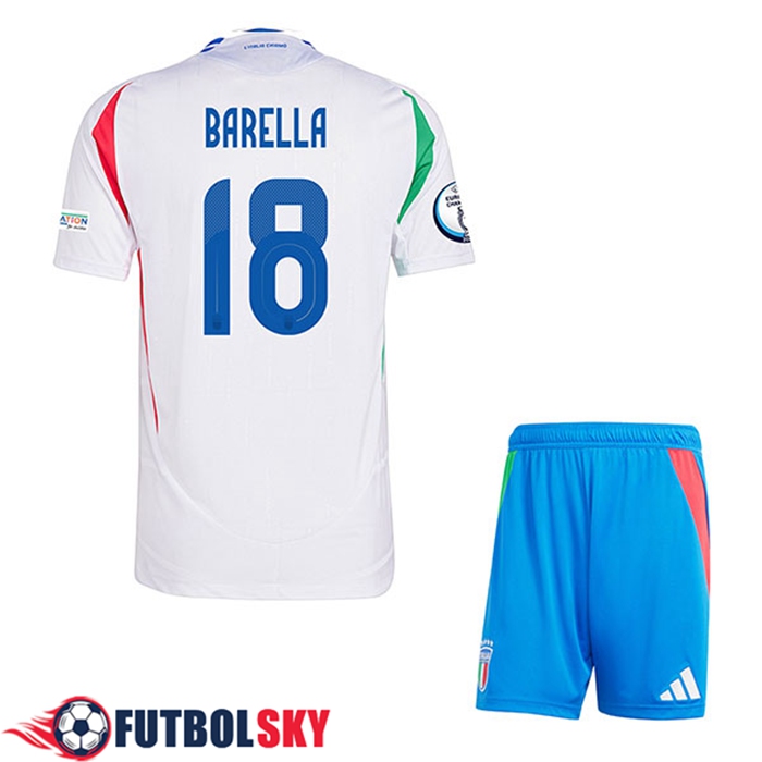 Camiseta Equipo Nacional Italia (BARELLA #18) Ninos 2024/2025 Segunda