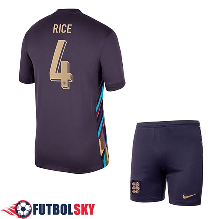 Camiseta Equipo Nacional Inglaterra (RICE #4) Ninos 2024/2025 Segunda