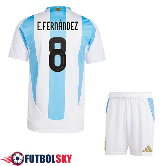 Camiseta Equipo Nacional Argentina (E.FERNANDEZ #8) Ninos 2024/2025 Primera