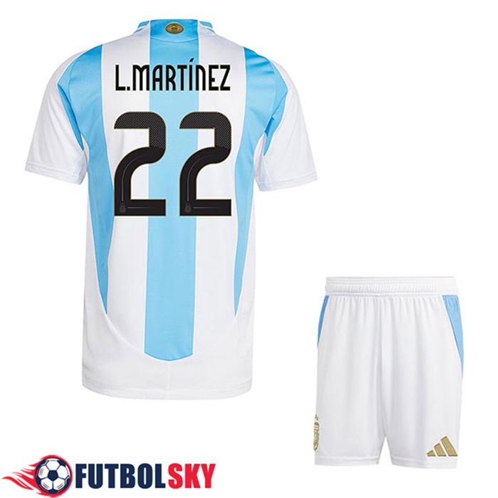 Camiseta Equipo Nacional Argentina (L.MARTINEZ #22) Ninos 2024/2025 Primera
