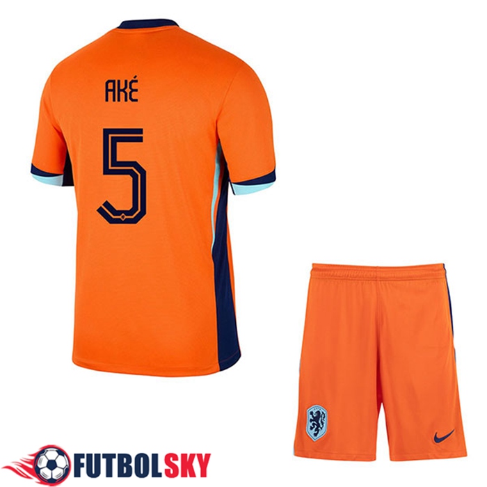 Camiseta Equipo Nacional Países Bajos (AKE #5) Ninos 2024/2025 Primera