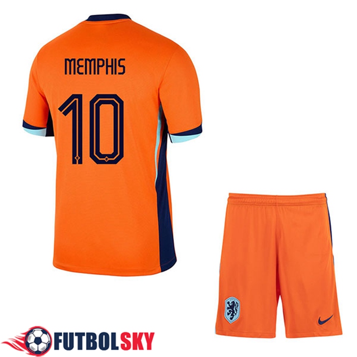 Camiseta Equipo Nacional Países Bajos (MEMPHIS #10) Ninos 2024/2025 Primera