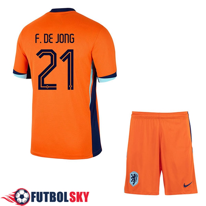Camiseta Equipo Nacional Países Bajos (F.DE JONG #21) Ninos 2024/2025 Primera