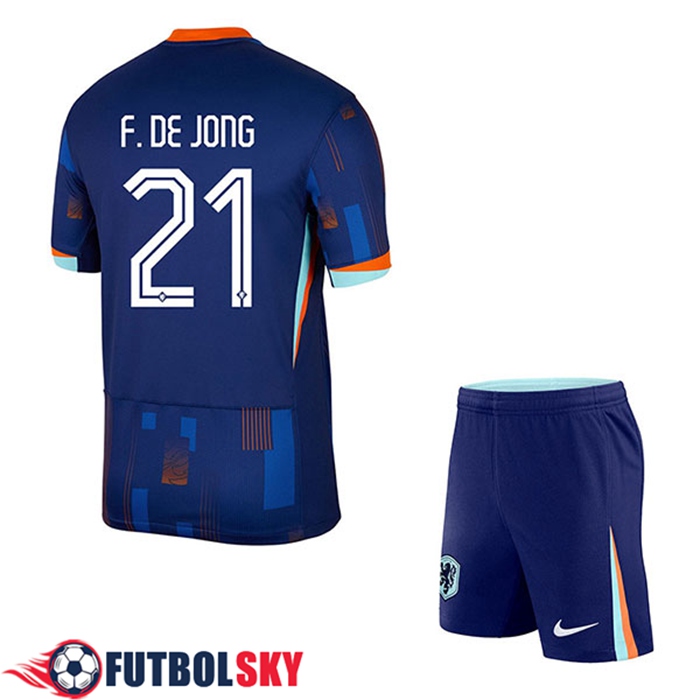 Camiseta Equipo Nacional Países Bajos (F.DE JONG #21) Ninos 2024/2025 Segunda