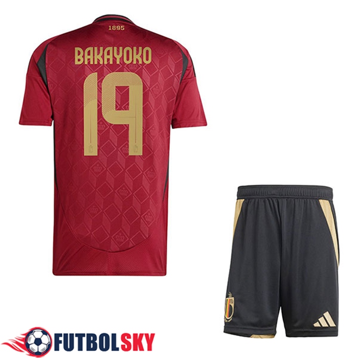 Camiseta Equipo Nacional Bélgica (BAKAYOKO #19) Ninos 2024/2025 Primera