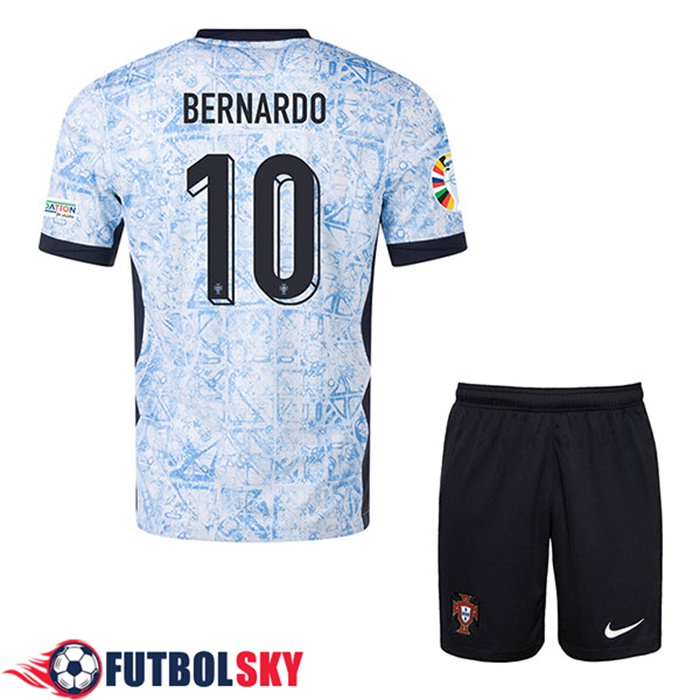 Camiseta Equipo Nacional Portugal (BERNARDO #10) Ninos 2024/2025 Segunda