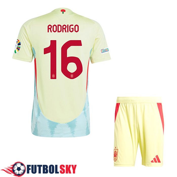 Camiseta Equipo Nacional España (RODRIGO #16) Ninos 2024/2025 Segunda
