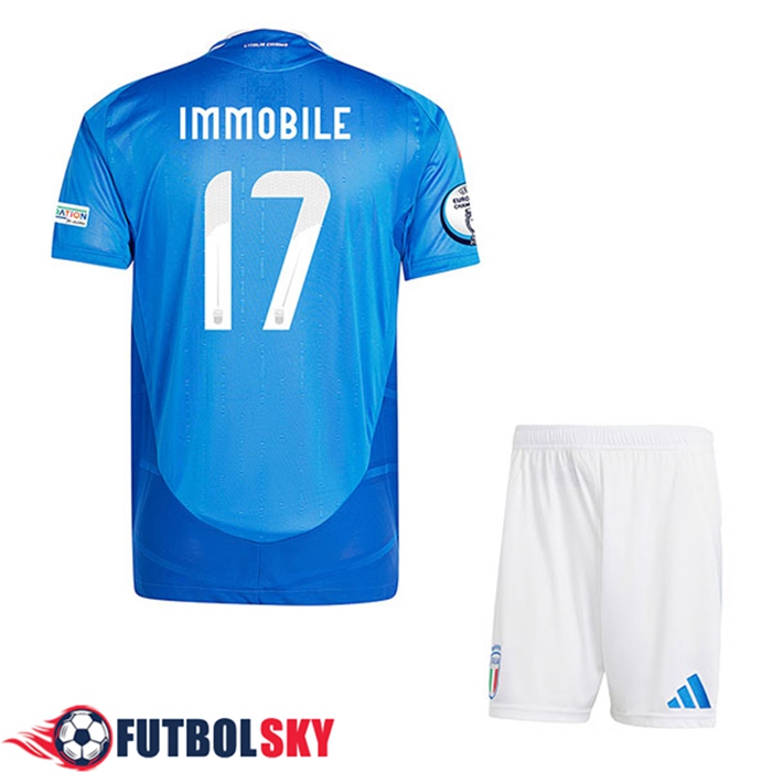 Camiseta Equipo Nacional Italia (IMMOBILE #17) Ninos 2024/2025 Primera