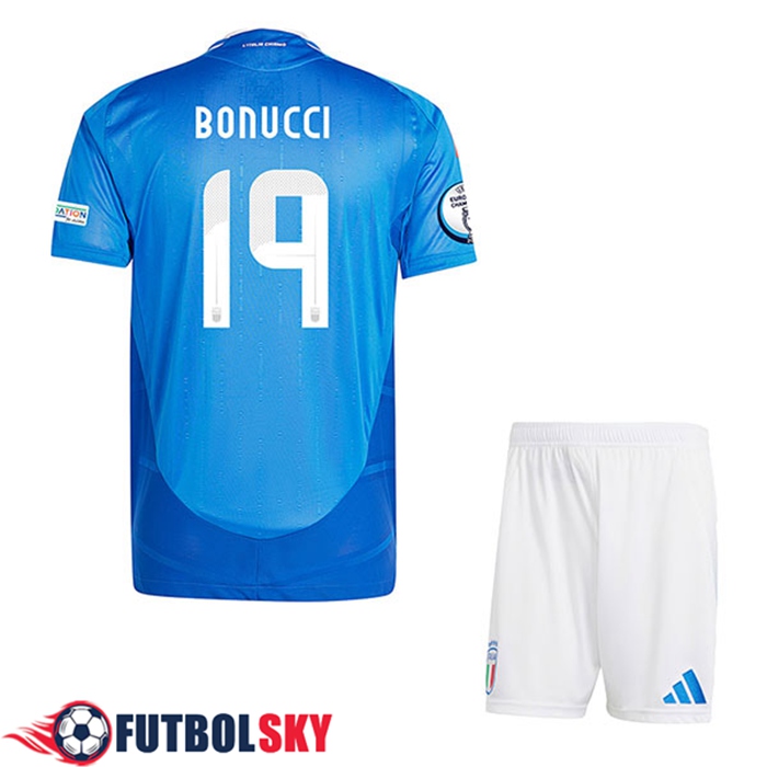 Camiseta Equipo Nacional Italia (BONUCCI #19) Ninos 2024/2025 Primera
