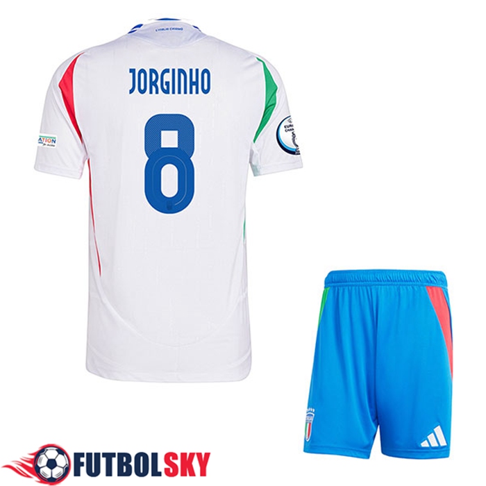 Camiseta Equipo Nacional Italia (JORGINHO #8) Ninos 2024/2025 Segunda