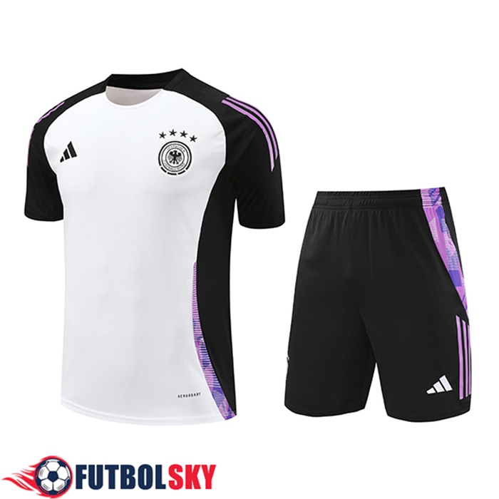 Camiseta Entrenamiento Alemania Blanco/Negro/Violeta 2024/2025 -02
