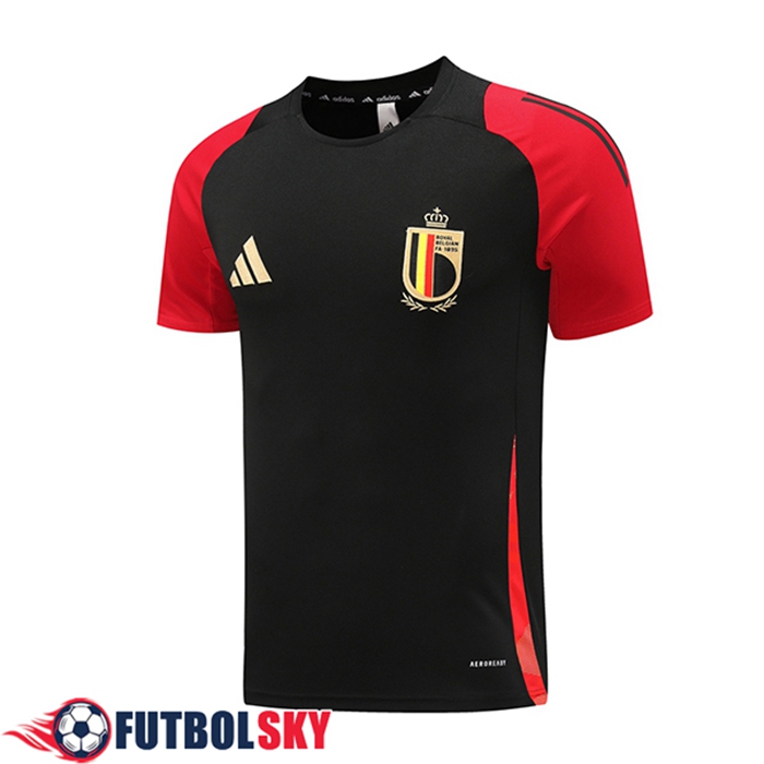 Camiseta Entrenamiento Bélgica Negro/Rojo 2024/2025