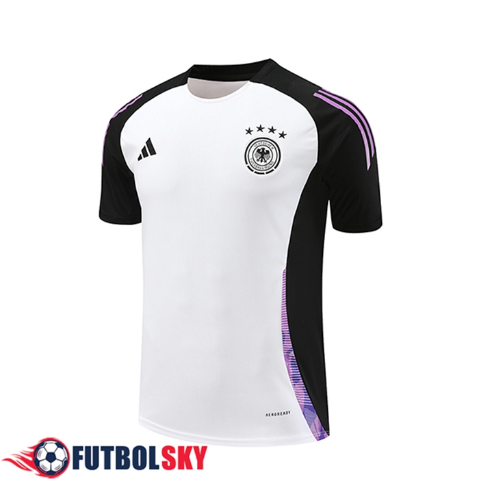 Camiseta Entrenamiento Alemania Blanco/Negro/Violeta 2024/2025