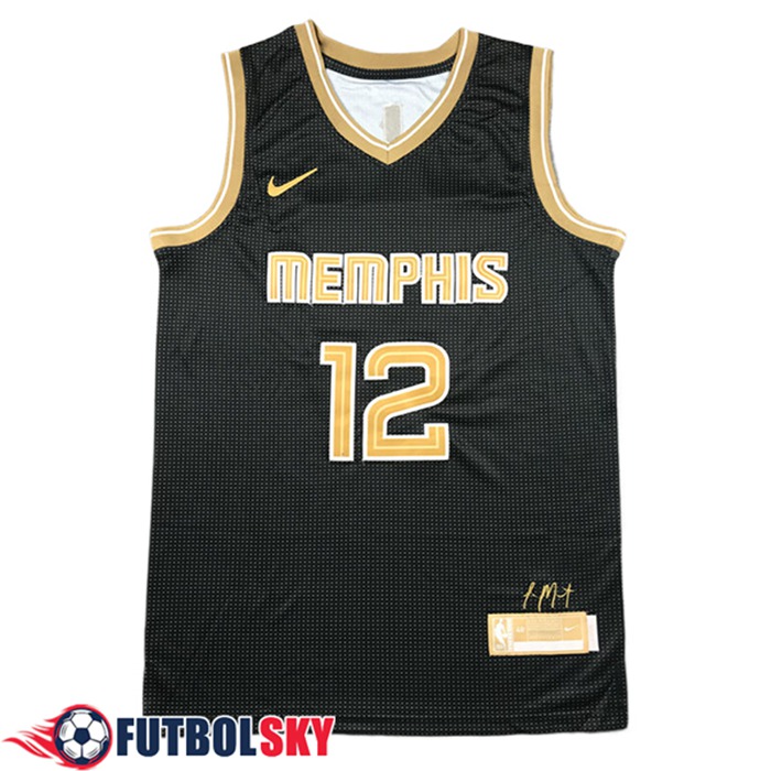 Camisetas NBA Memphis Grizzlies (MORANT #12) 2024/25 Negro/Amarillo