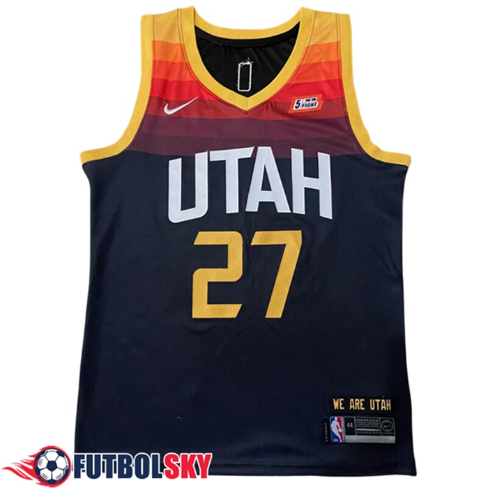 Camisetas NBA Utah Jazz (GOBERT #27) 2024/25 Negro/Amarillo