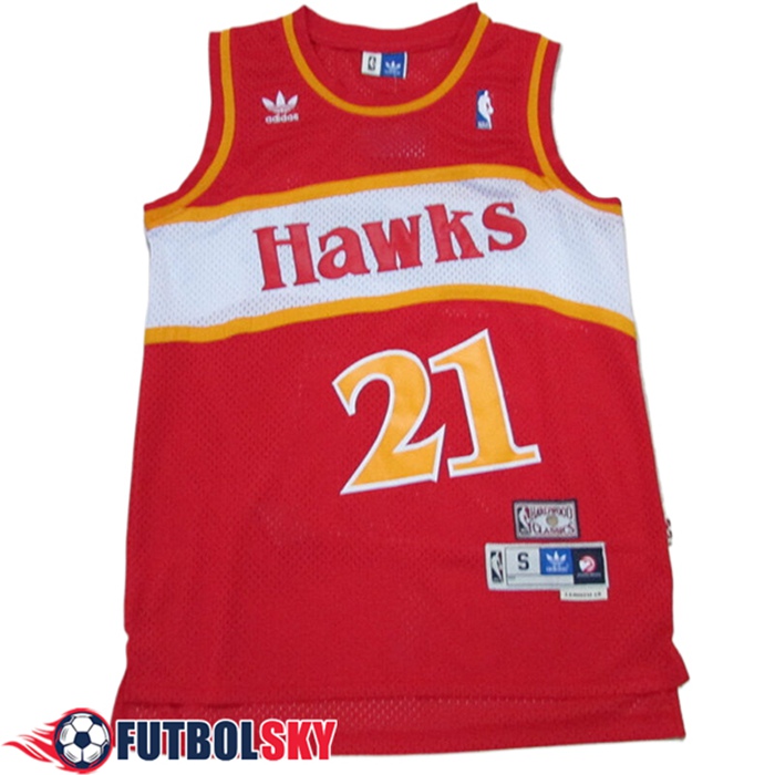 Camisetas NBA Atlanta Hawks (WILKINS #21) 2024/25 Rojo/Blanco/Amarillo