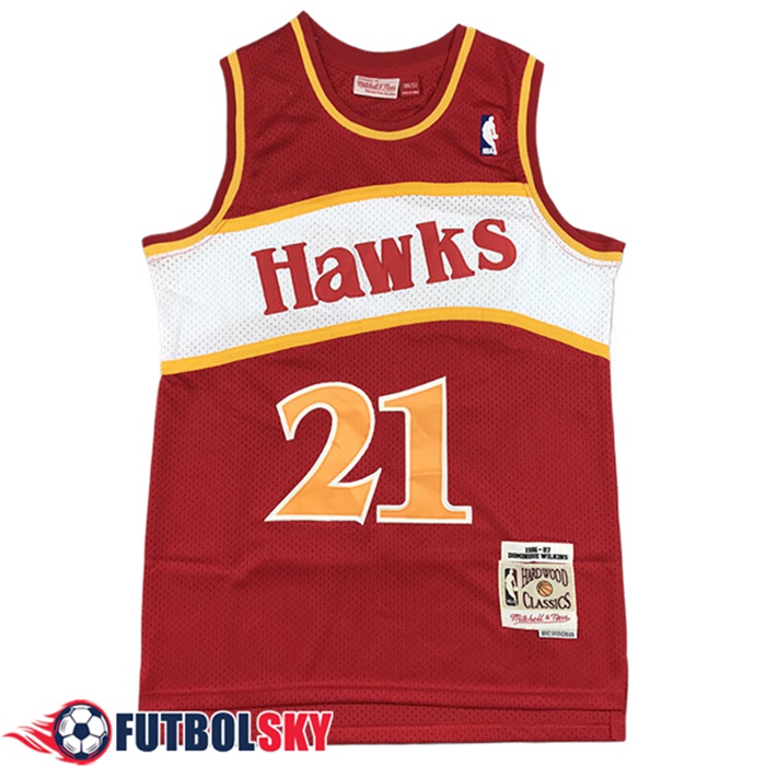 Camisetas NBA Atlanta Hawks (WILKINS #21) 2024/25 Rojo/Blanco/Amarillo -02