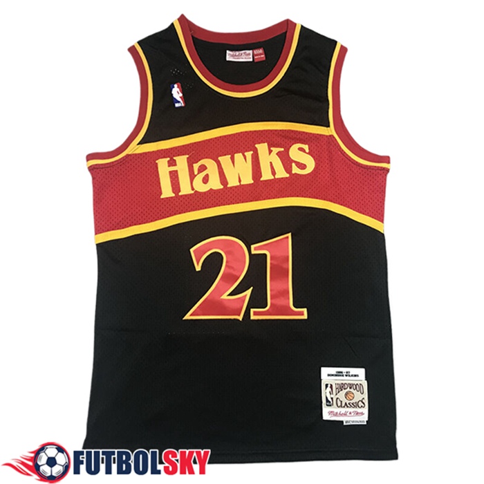 Camisetas NBA Atlanta Hawks (WILKINS #21) 2024/25 Negro/Rojo