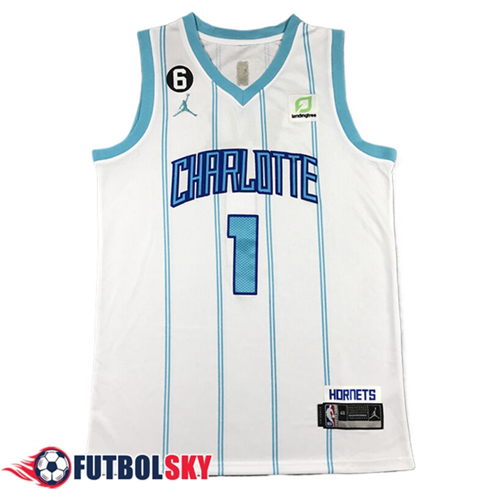 Camisetas NBA Charlotte Hornets (BALL #1) 2024/25 Blanco/Azul