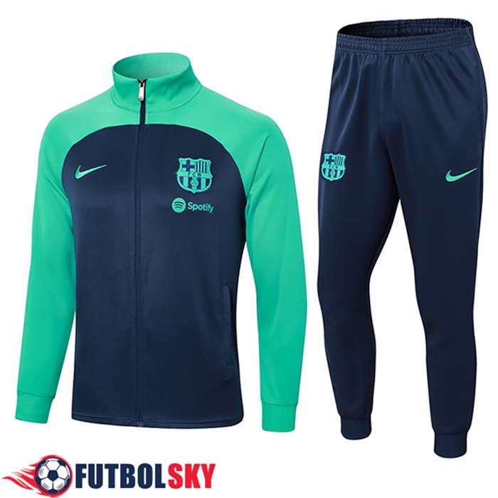 Chandal Equipos De Futbol Chaquetas FC Barcelona Azul/Verde 2024/2025