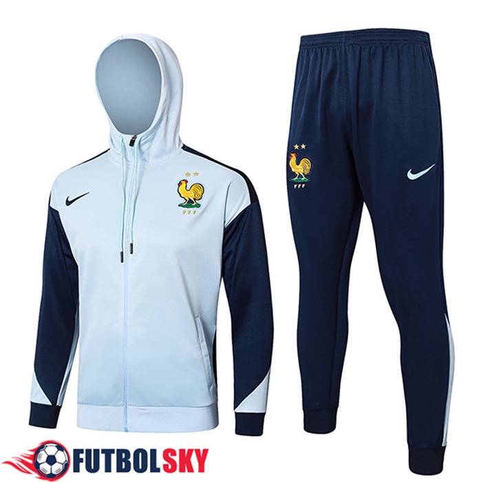 Chaqueta Con Capucha Chandal Rompevientos Francia Azul 2024/2025