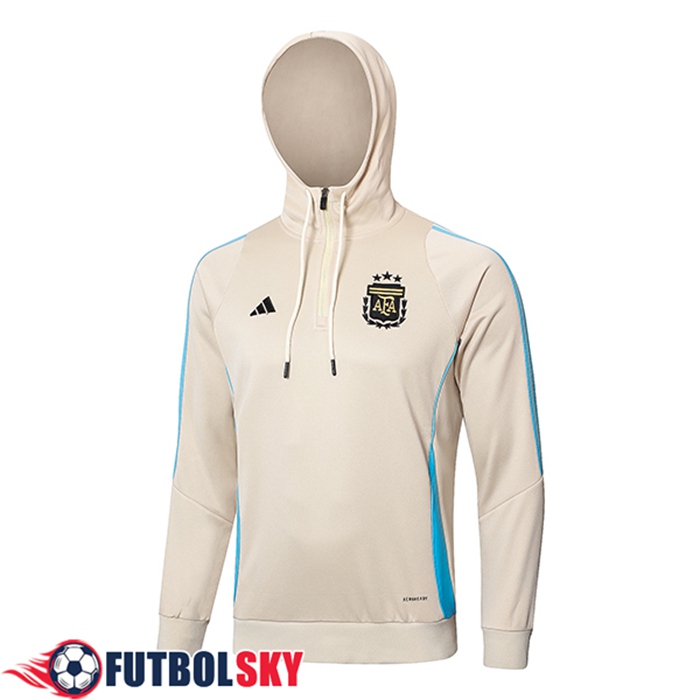 Chaqueta Con Capucha Argentina Beige/Azul 2024/2025