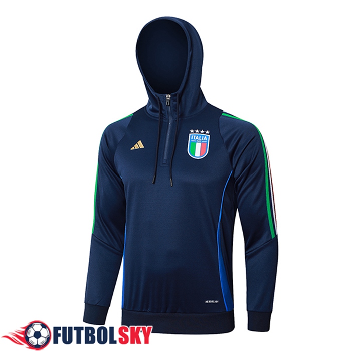 Chaqueta Con Capucha Italia Azul Oscuro 2024/2025