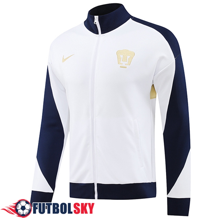 Chaquetas Futbol Pumas UNAM Blanco/Azul/Amarillo 2024/2025