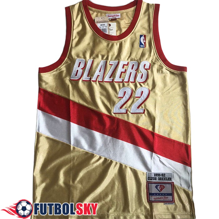 Camisetas Portland Trail Blazers (DREXLER #22) 2024/25 Amarillo/Rojo/Blanco