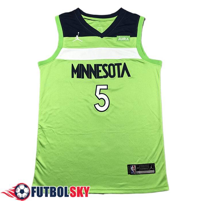 Camisetas Minnesota Timberwolves (EDWARDS #5) 2024/25 Verde/Negro/Blanco
