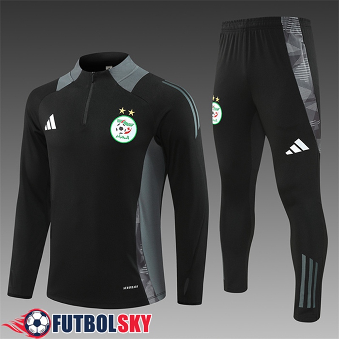 Chandal Equipos De Futbol Algeria Ninos Negro/Gris 2024/2025