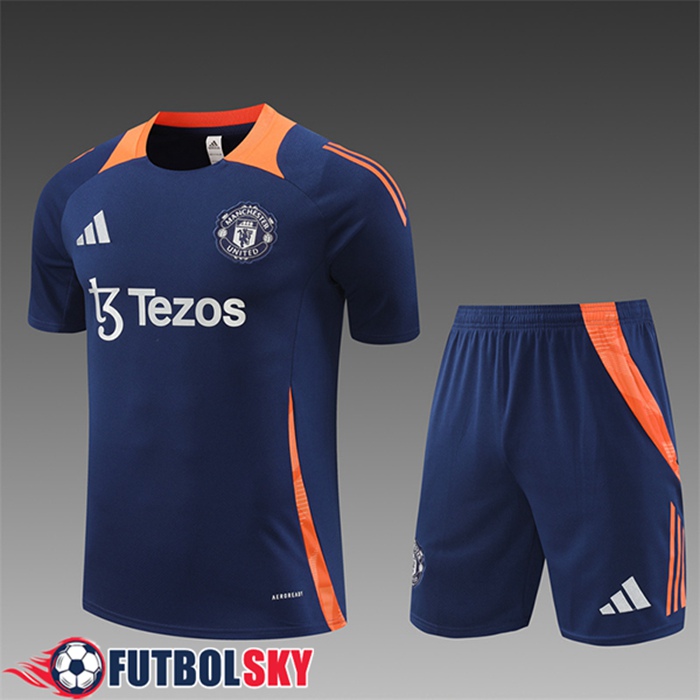 Camiseta Entrenamiento Manchester United Ninos Azul/Naranja 2024/2025