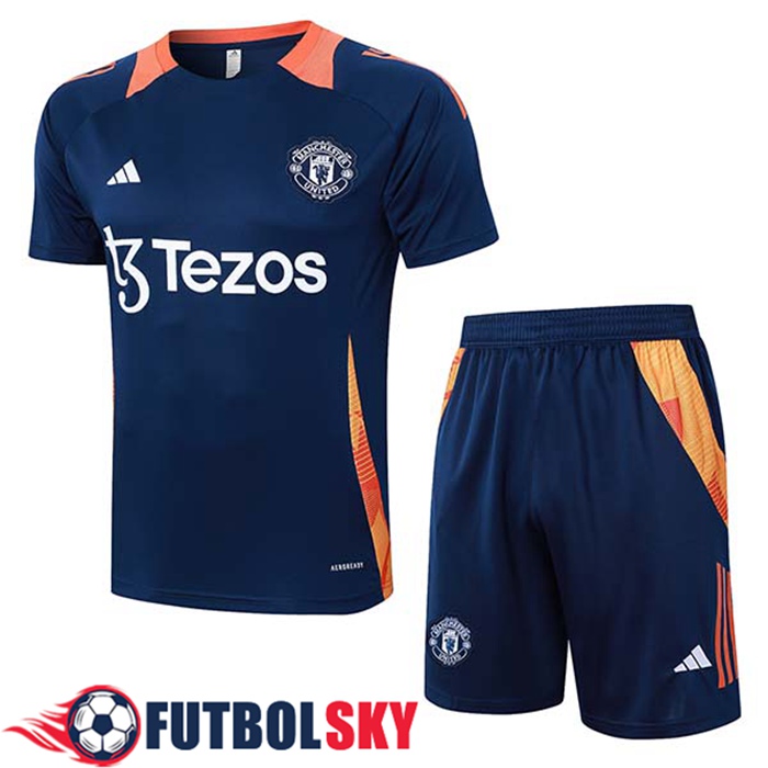 Camiseta Entrenamiento Manchester United Azul/Naranja 2024/2025
