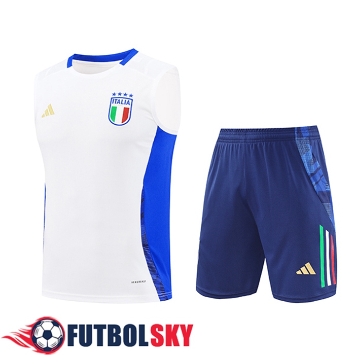 Camiseta Entrenamiento sin mangas Italia Blanco/Azul 2024/2025