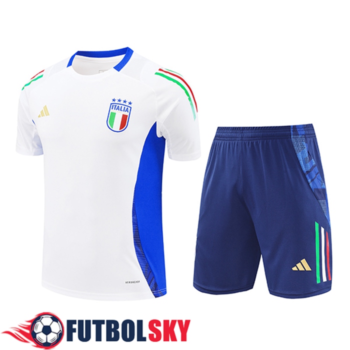 Camiseta Entrenamiento Italia Blanco/Azul 2024/2025