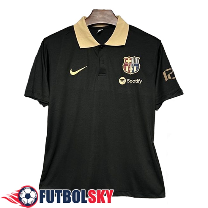 Camiseta Polo FC Barcelona Negro/Amarillo 2024/2025