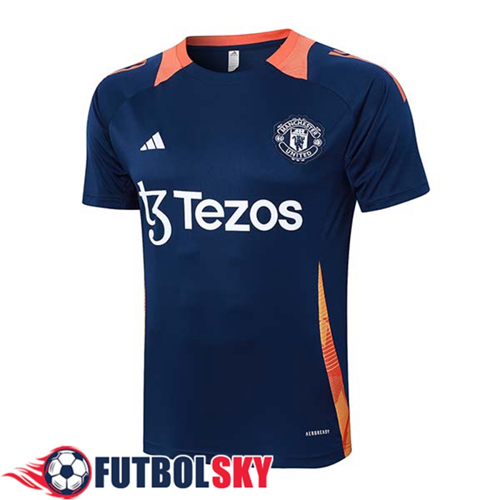 Camiseta Entrenamiento Manchester United Azul/Naranja 2024/2025