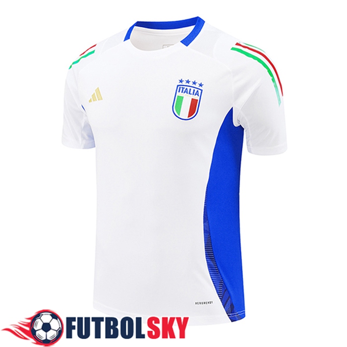 Camiseta Entrenamiento Italia Blanco/Azul 2024/2025