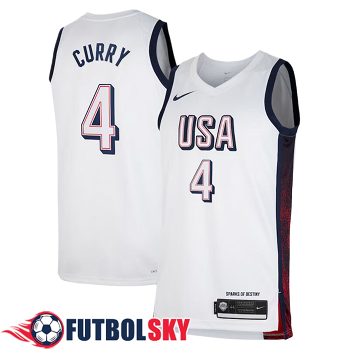 Camisetas USA (CURRY #4) 2024/25 Blanco