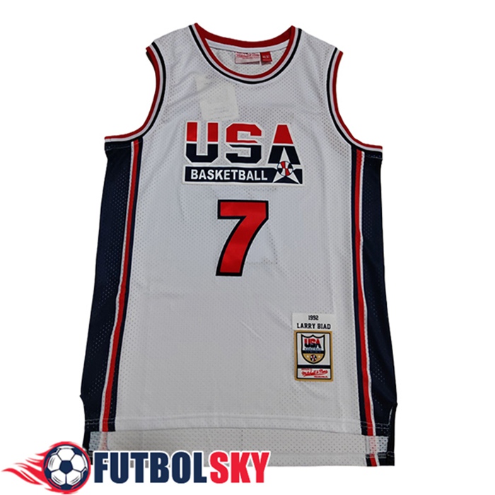 Camisetas USA (BIRD #7) 2024/25 Blanco/Rojo/Negro