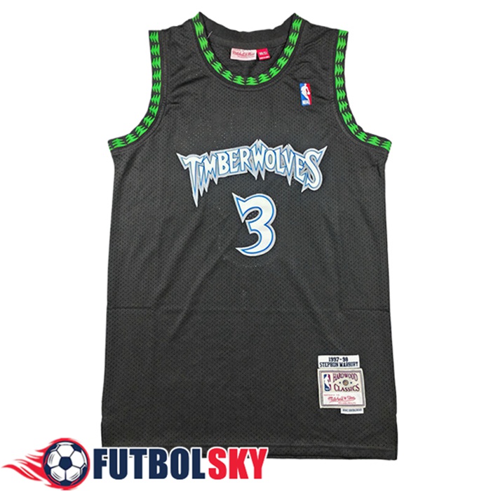 Camisetas Minnesota Timberwolves (EDWARDS #5) 2024/25 Negro/Verde -03