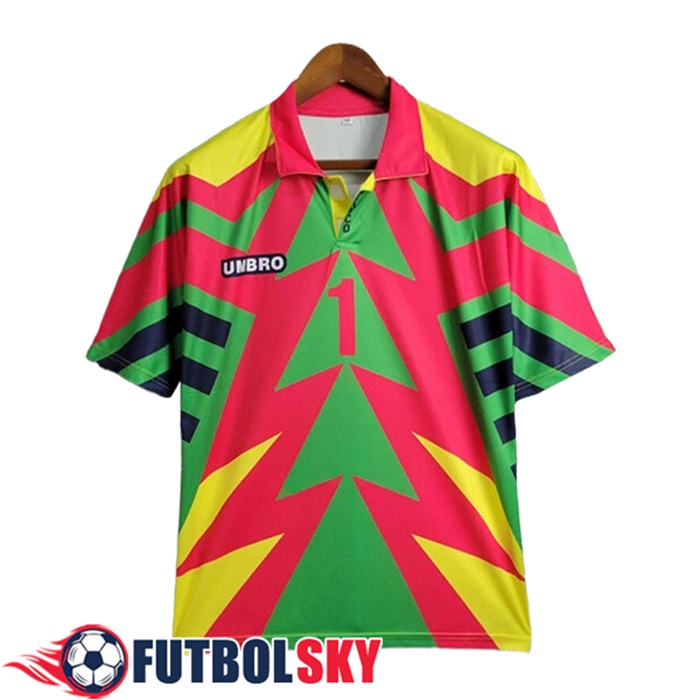 Camisetas De Futbol México Retro Portero Verde/Rojo 1998