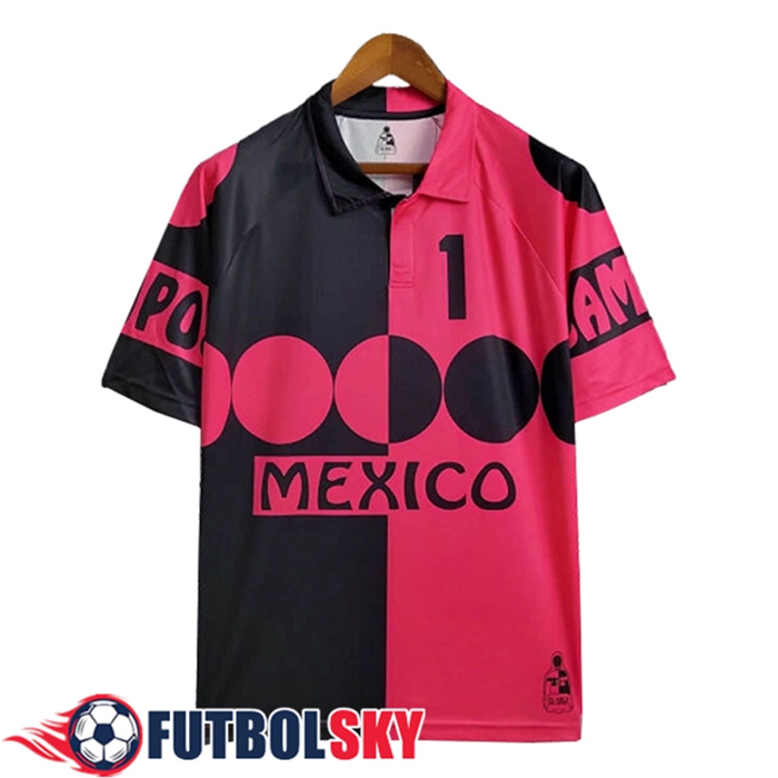 Camisetas De Futbol México Retro Portero Negro/Rosa 1998