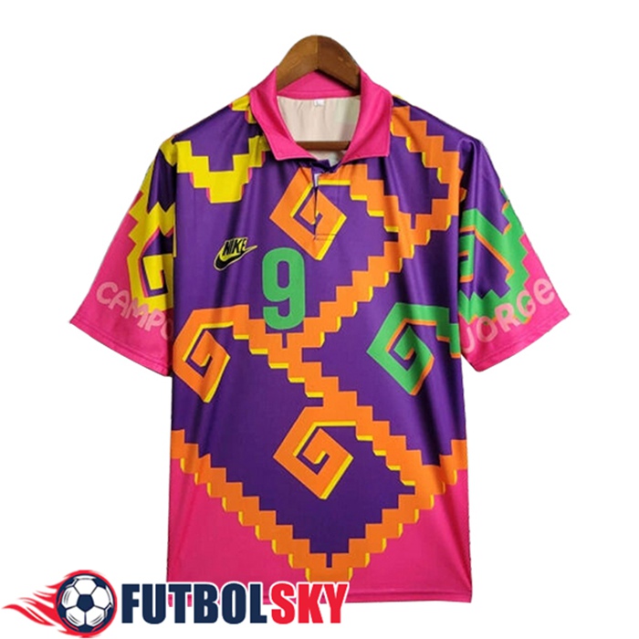 Camisetas De Futbol México Retro Portero Violeta/Rosa