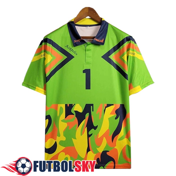 Camisetas De Futbol México Retro Portero Verde/Amarillo