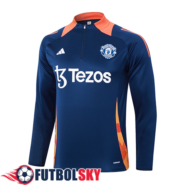 Sudadera De Entrenamiento Manchester United Azul/Naranja 2024/2025 -02